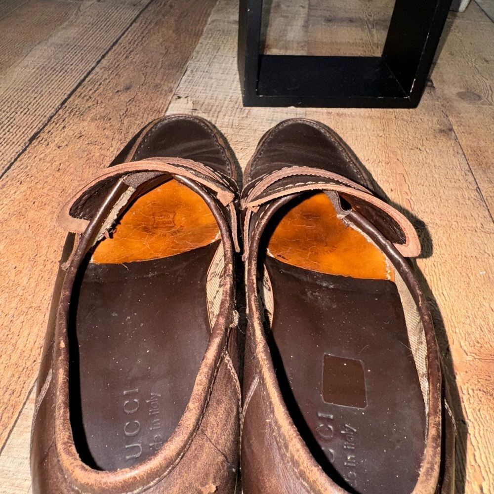 Gucci brown leather driving loafers size 41 - Picture 8 of 16